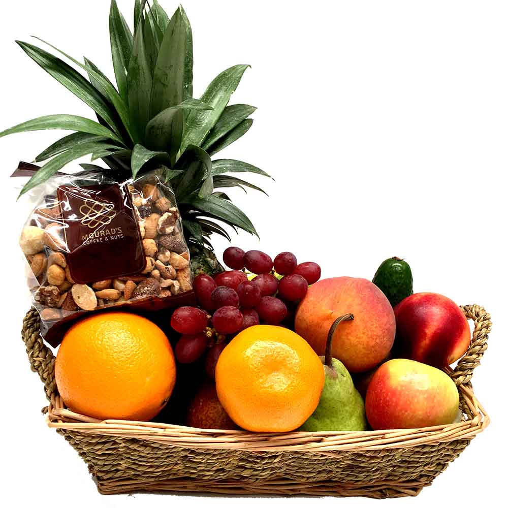 Small Fruit Basket + Gourmet Mixed Nuts